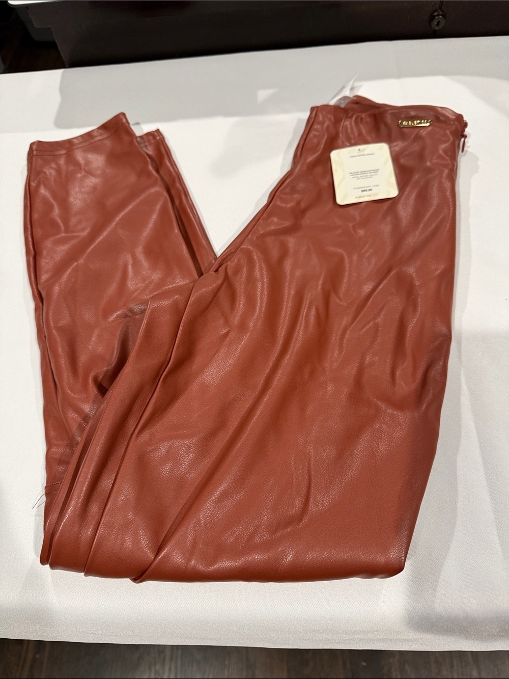 Fabletics Mahogany Vegan Leather Leggings